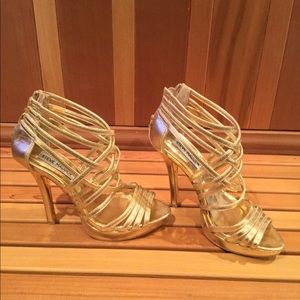 Steve Madden Gold cross pattern Platforms